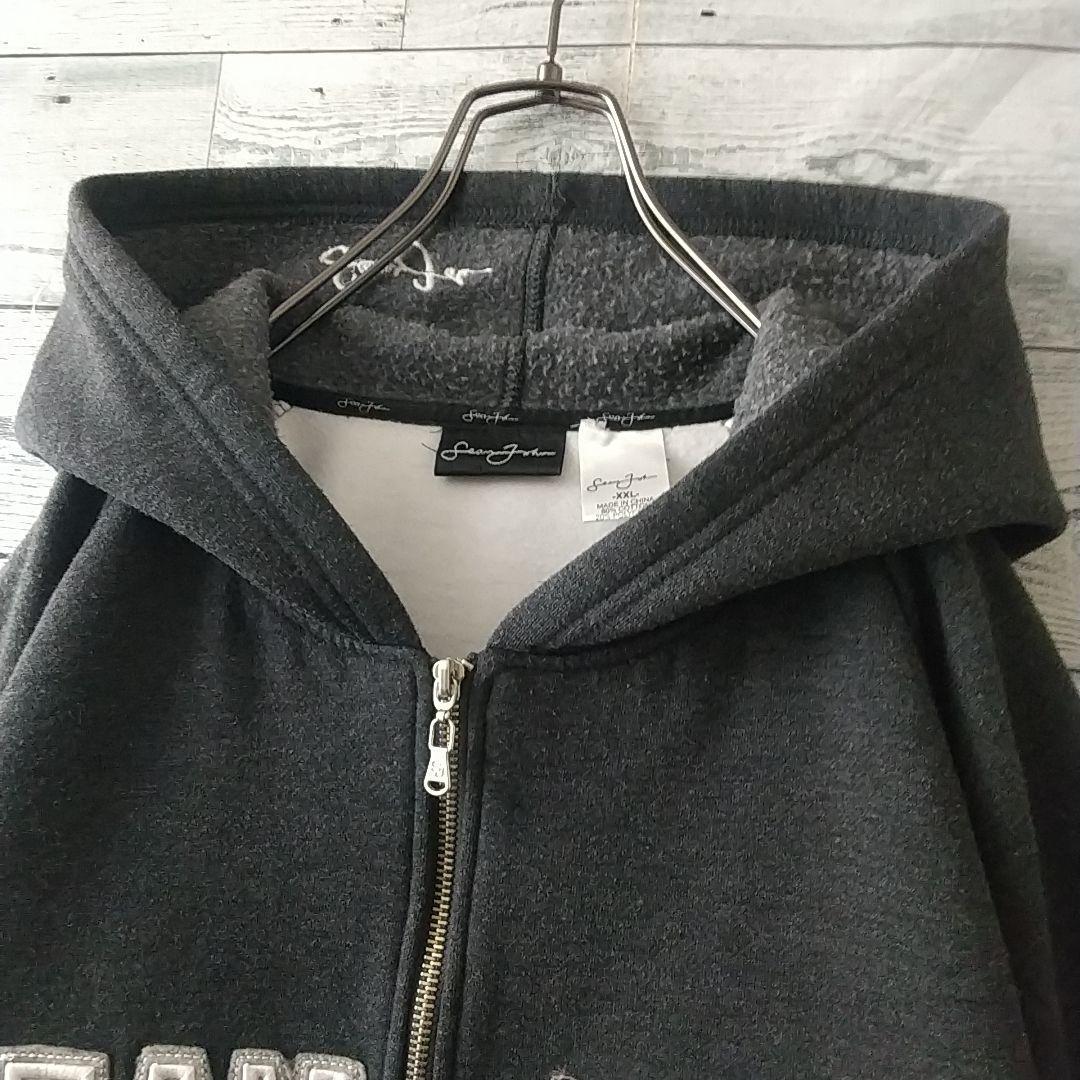 希少サイズ☆ショーンジョン 刺繍 センターロゴ フードロゴ リブライン パーカー