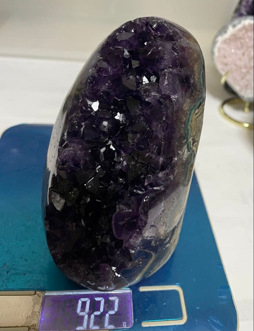 高品質アメジストドーム クリスタル 紫水晶 浄化 パワーストーン 濃いパープル