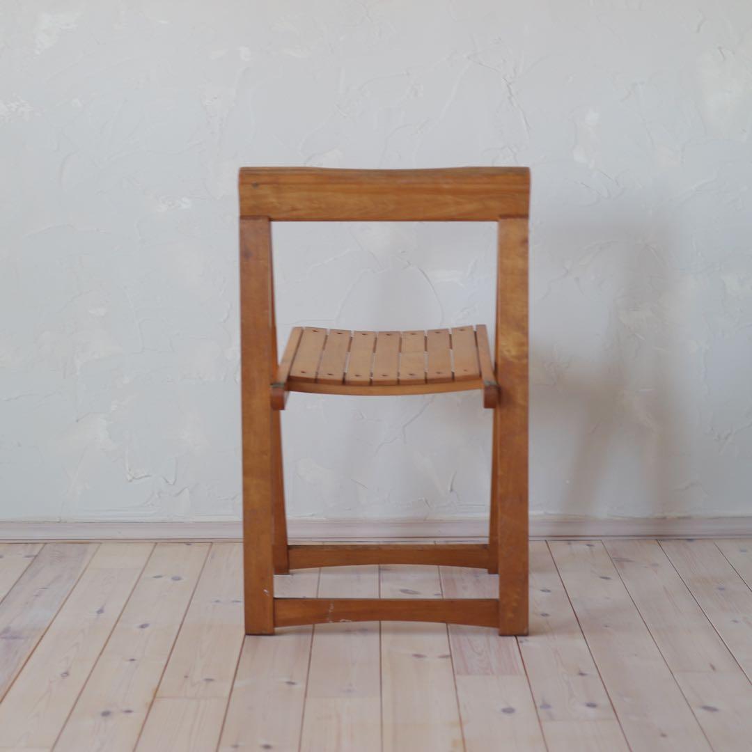 ヴィンテージ 折りたたみ椅子 木製 / 名作Triesteチェアと同型デザイン