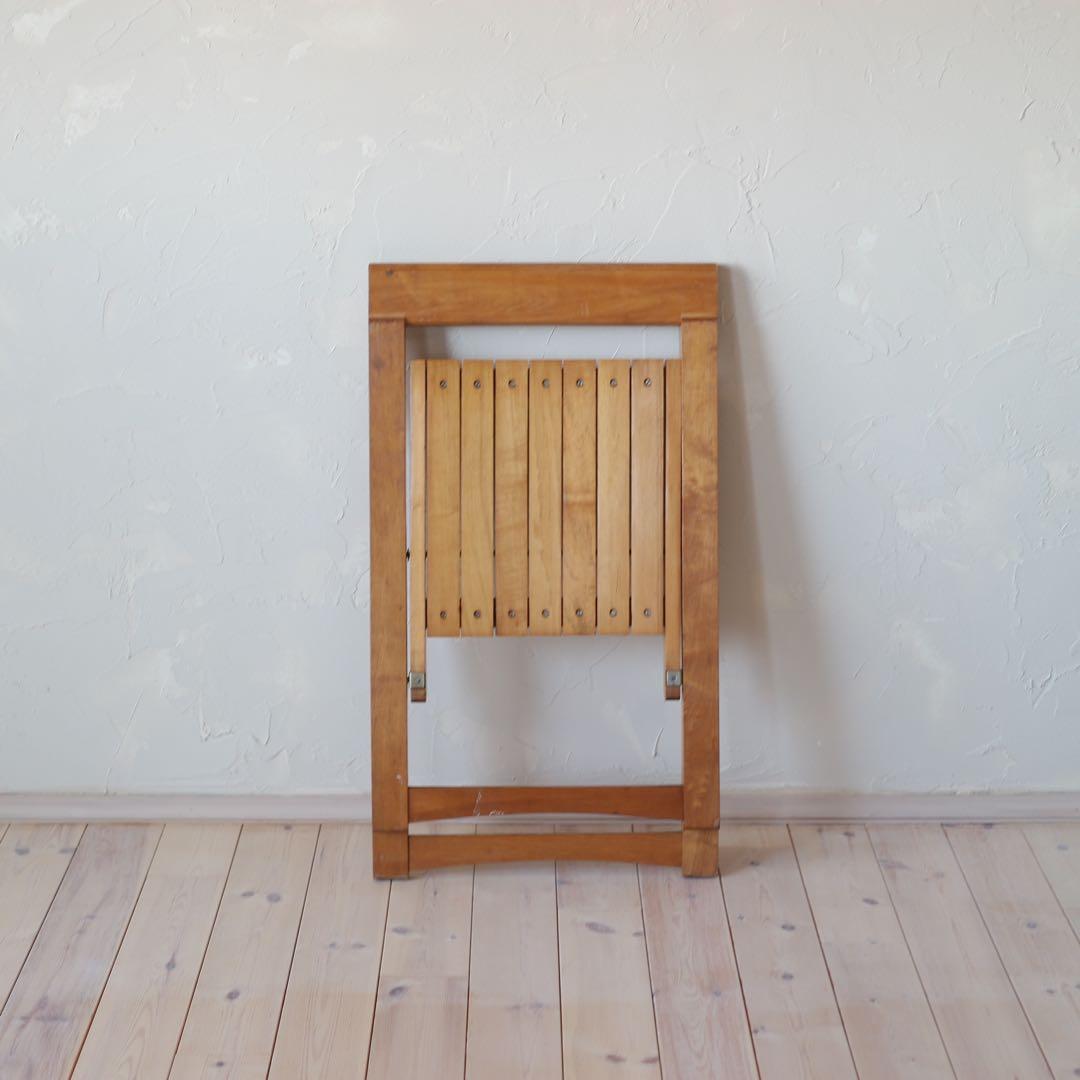 ヴィンテージ 折りたたみ椅子 木製 / 名作Triesteチェアと同型デザイン