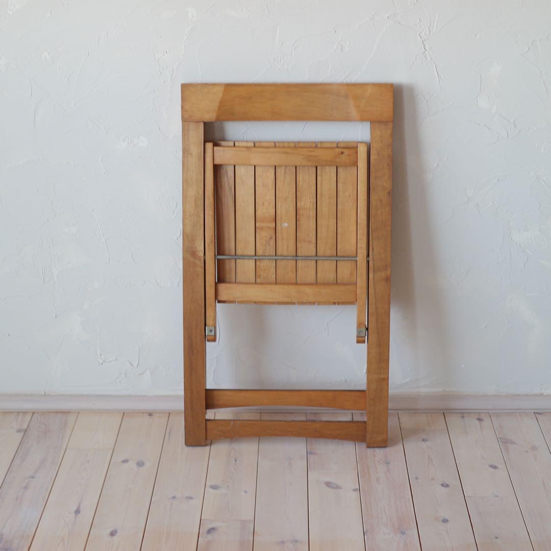 ヴィンテージ 折りたたみ椅子 木製 / 名作Triesteチェアと同型デザイン