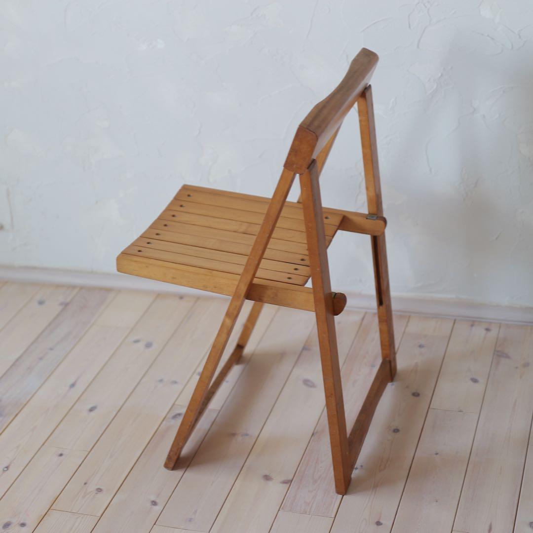 ヴィンテージ 折りたたみ椅子 木製 / 名作Triesteチェアと同型デザイン
