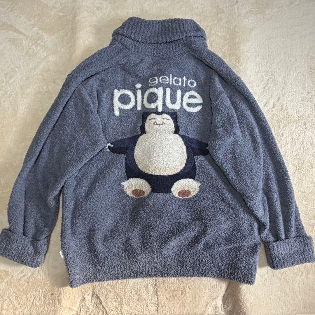 gelato ベビモコジャガードショール　カーディガン　カビゴン　M-L