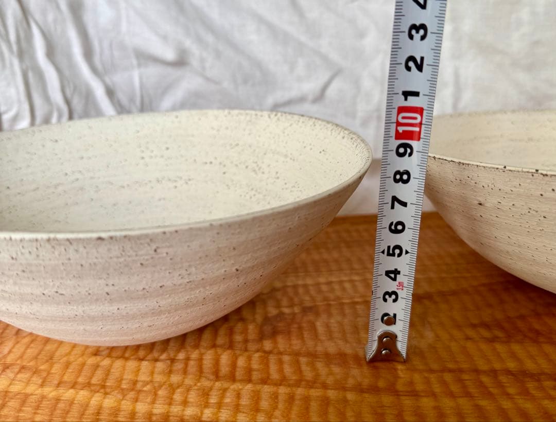 二階堂明弘　焼締めボウル　白　2客セット