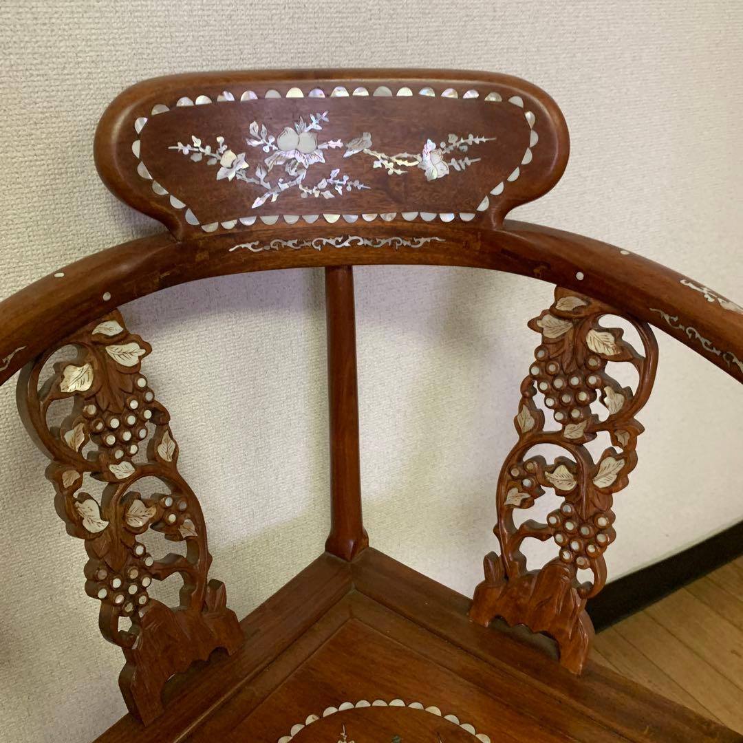 木製螺鈿細工椅子