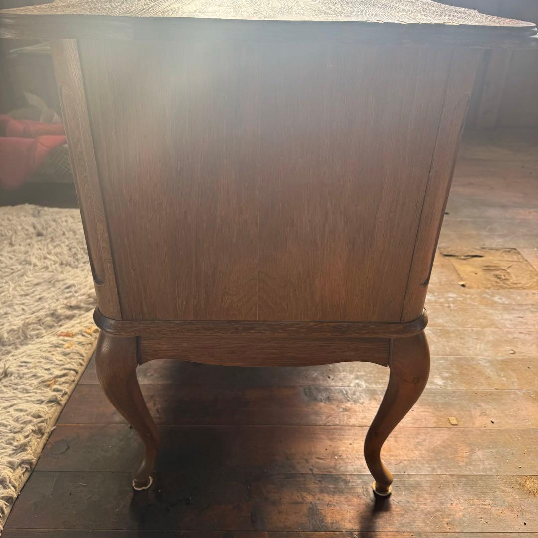 アンティーク風　木製文机　西洋　猫脚　デスク