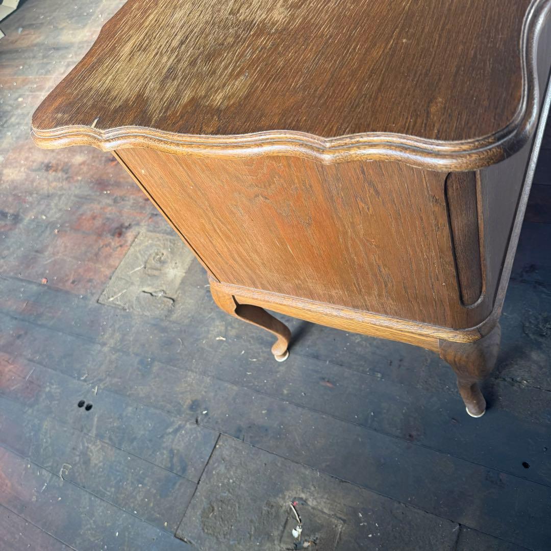 アンティーク風　木製文机　西洋　猫脚　デスク