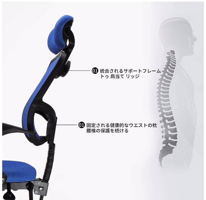 人間工学 オフィスチェア 椅子 blue SGS認証
