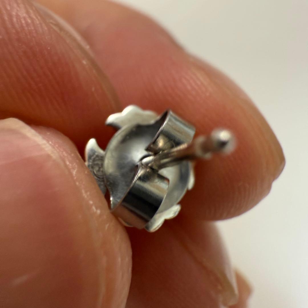 シルバー クロス　ダイヤモンド　ホワイトゴールド　ピアス　スタッドピアス