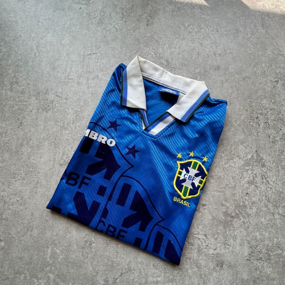 ブラジル代表 94 アウェイ アンブロ 青タグ 10 umbro ワードカップ