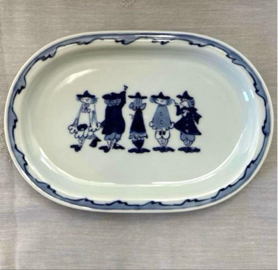 しん窯　青花　異人　フリーカップ　ボウル　小皿　銘々皿　オーバルプレート　小鉢
