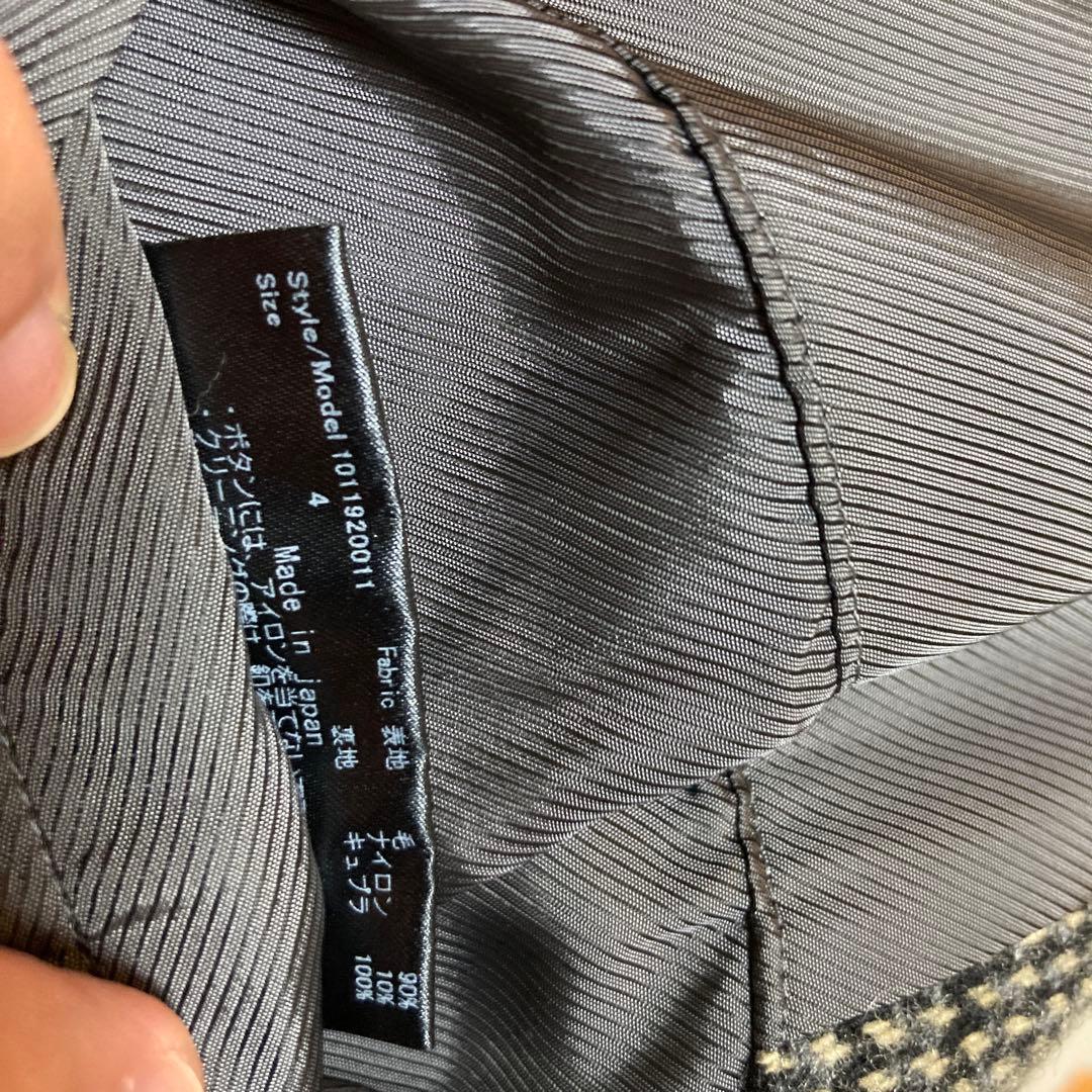 【鷹丸様用】junhashimotoチェック柄 ダブルブレストコート　サイズ4