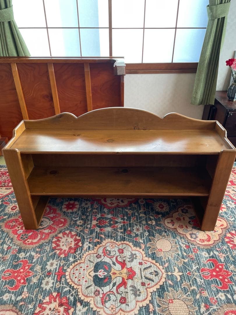 モフモフ様ご購入専用　アンファン　 木製棚 2段　　　　　　　　 幅１１４センチ