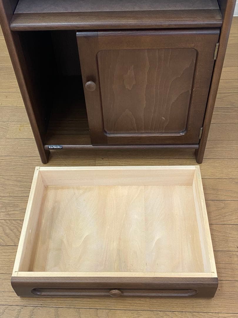 カリモク 電話台 キッチン レンジボード キャビネット 棚 コンセント付き