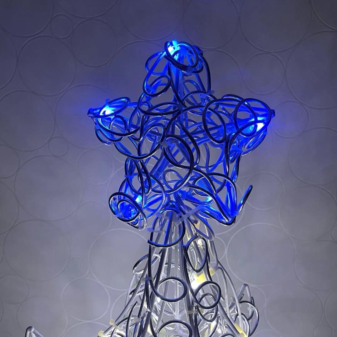 ワイヤークリスマスツリー LEDライト付電飾付き イルミネーション 屋外兼用