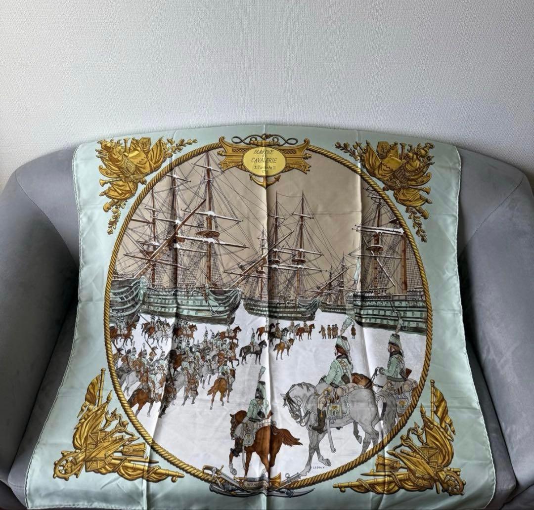 エルメス カレ90 海と騎兵隊 シルク スカーフ