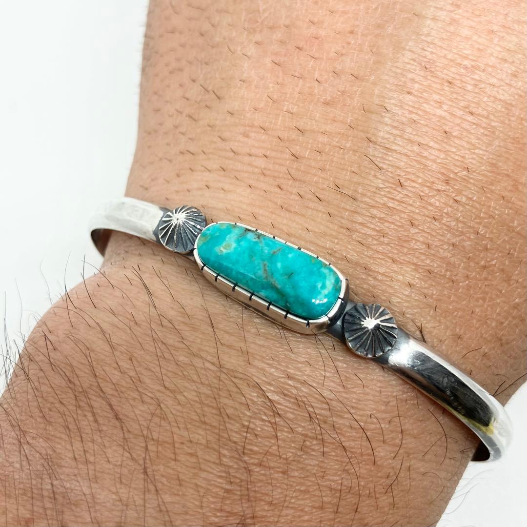 ブロークンアロー　ターコイズ　シルバー　バングル　#インディアンジュエリー