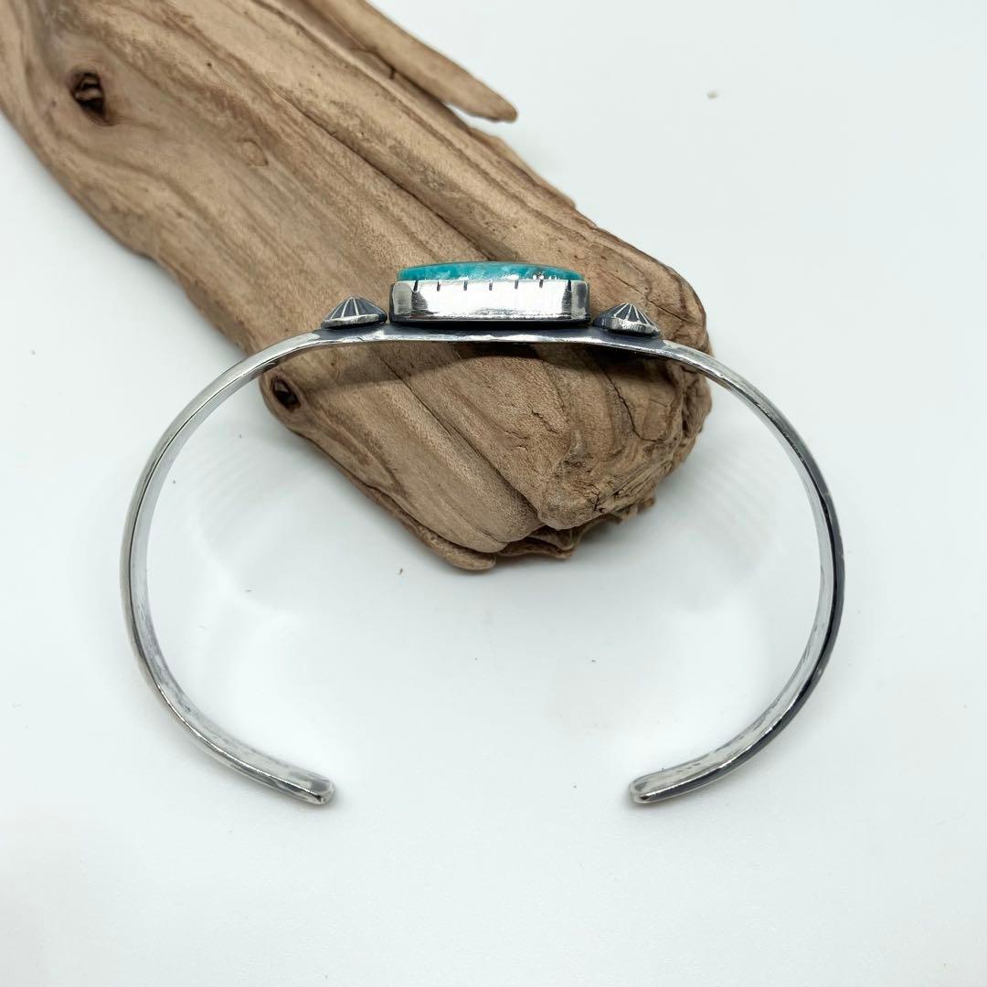 ブロークンアロー　ターコイズ　シルバー　バングル　#インディアンジュエリー