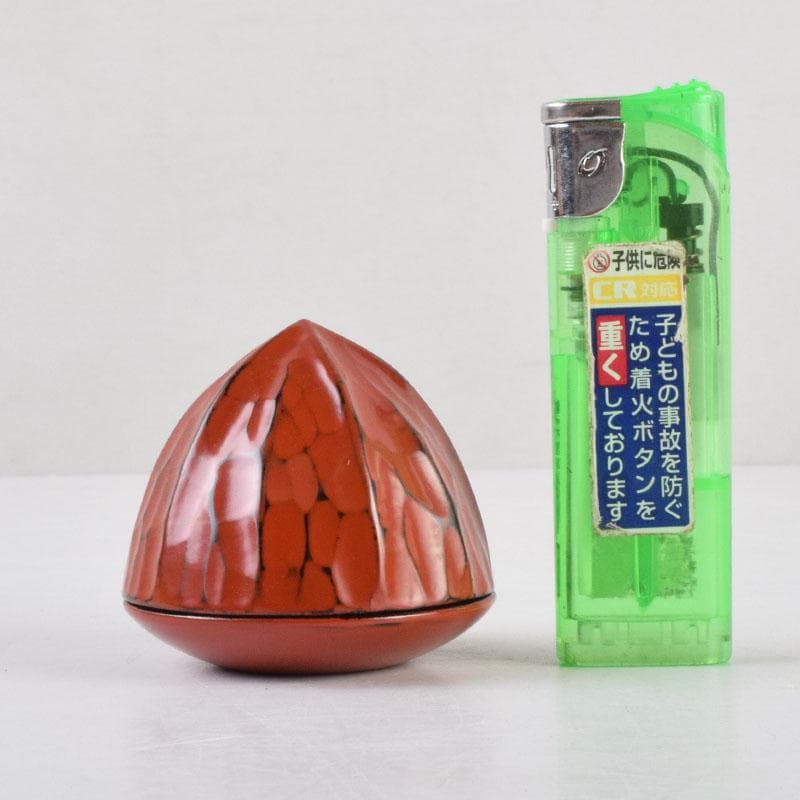 茶道具　源陵香作　根來塗　鬼灯香合　共箱　V　9200
