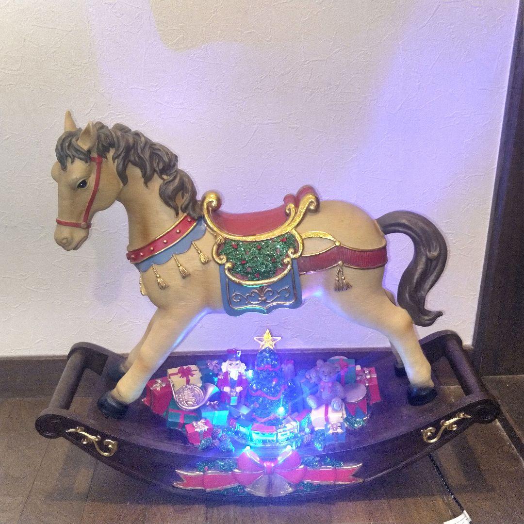 【美品】クリスマス イルミネーション　アニメーテッド ロッキングホース