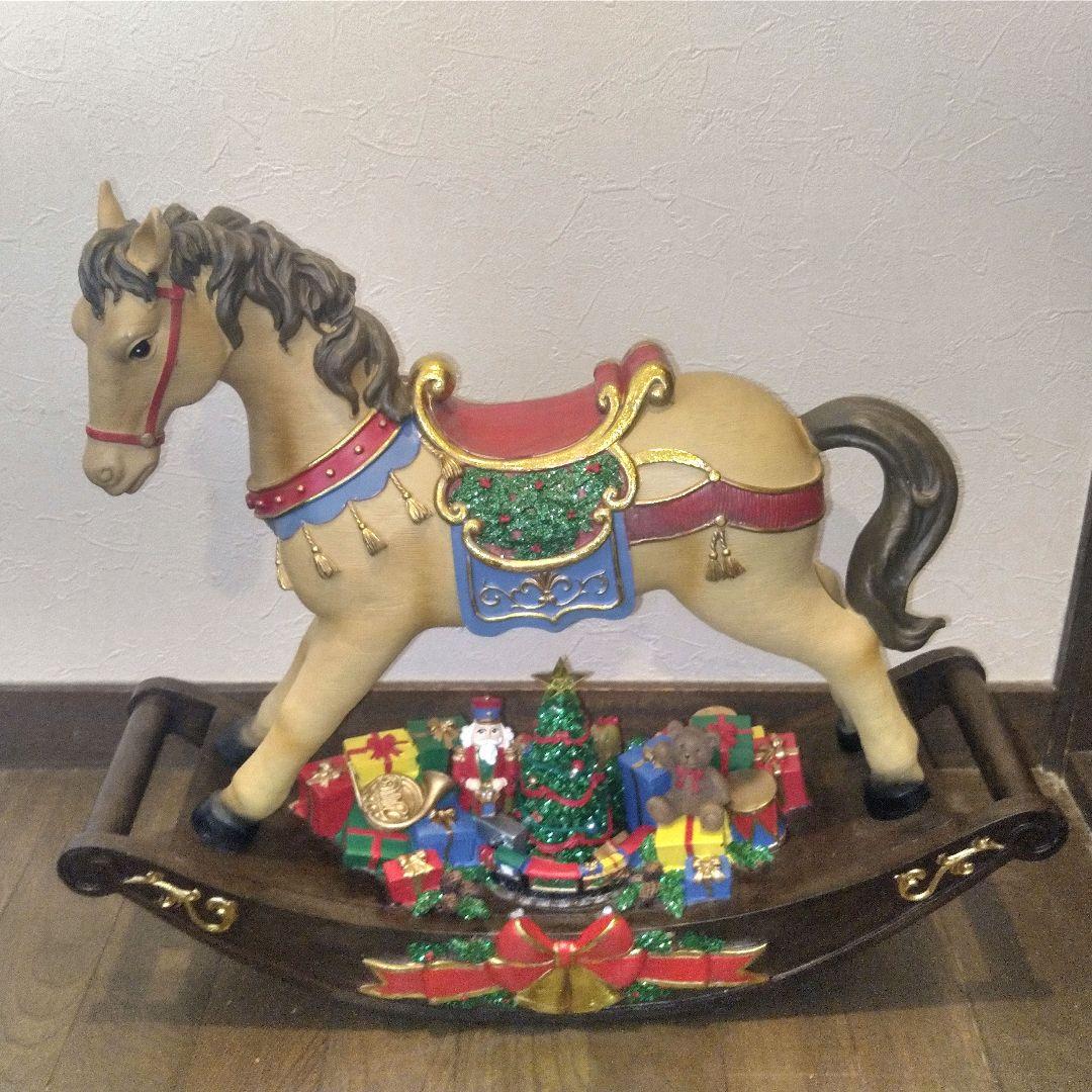 【美品】クリスマス イルミネーション　アニメーテッド ロッキングホース