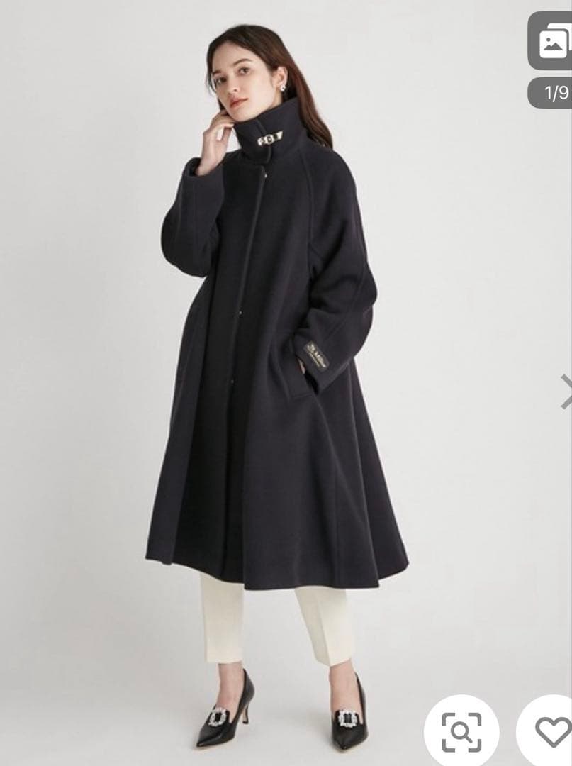 セルフォード　Aラインスタンドカラーコート★ベージュ★38