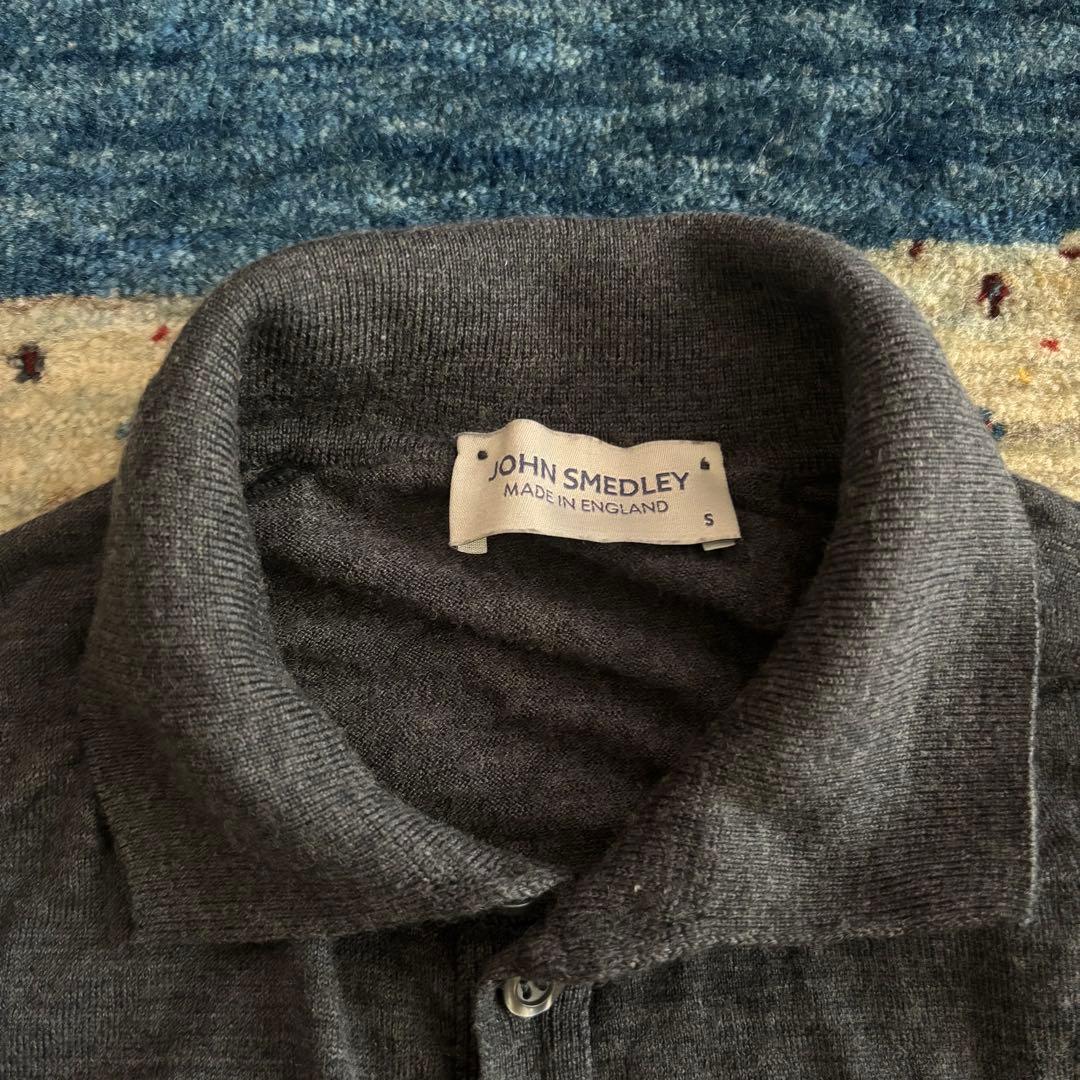 JOHN SMEDLEY ダークグレー カーディガン S