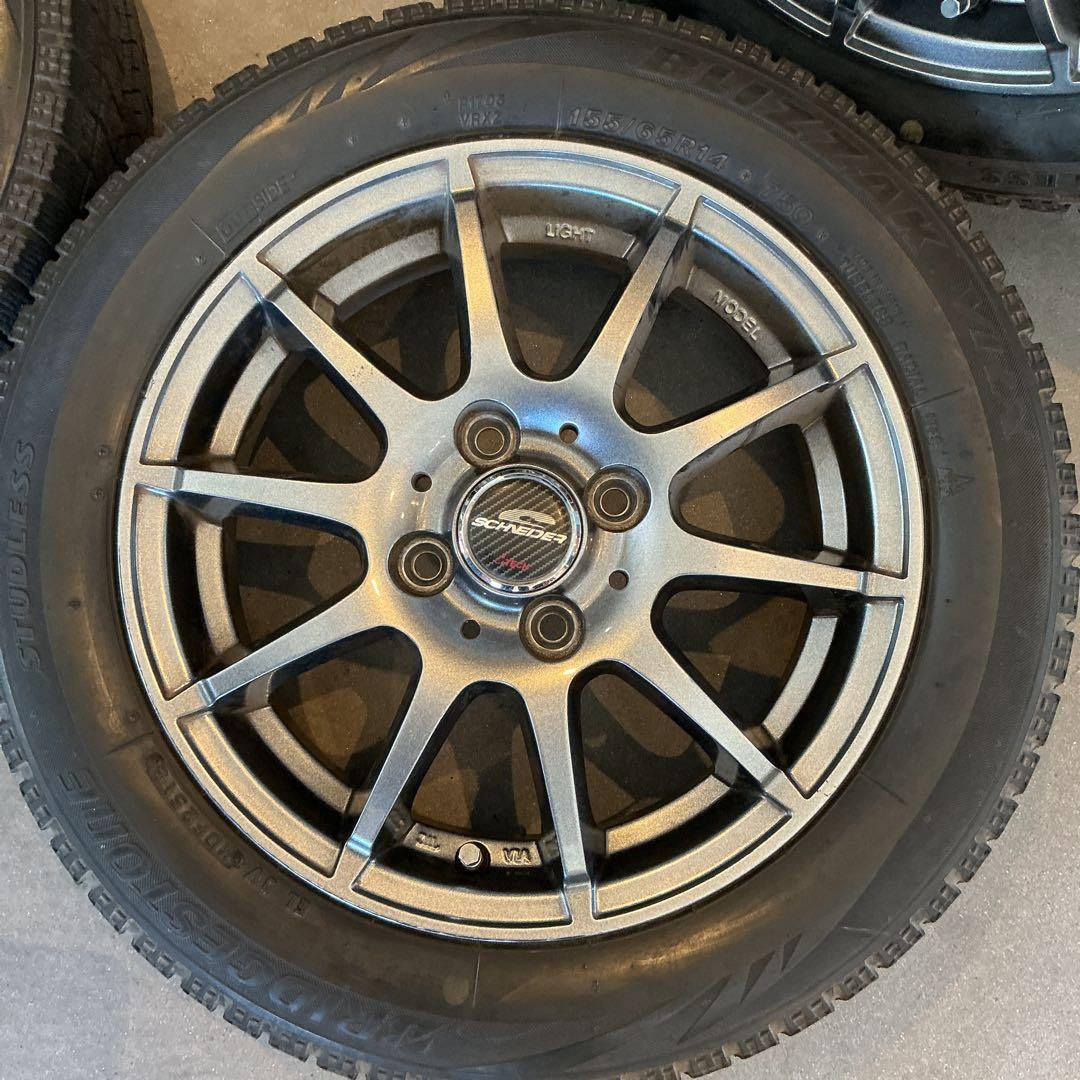 日産　ブリヂストン　スタッドレスタイヤ14インチ155/65R14 4本セット