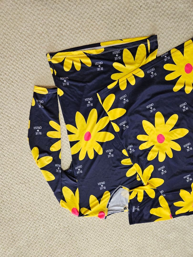 BLUE CRUSH 花柄ポロシャツ ネイビー/イエロー　２点セット