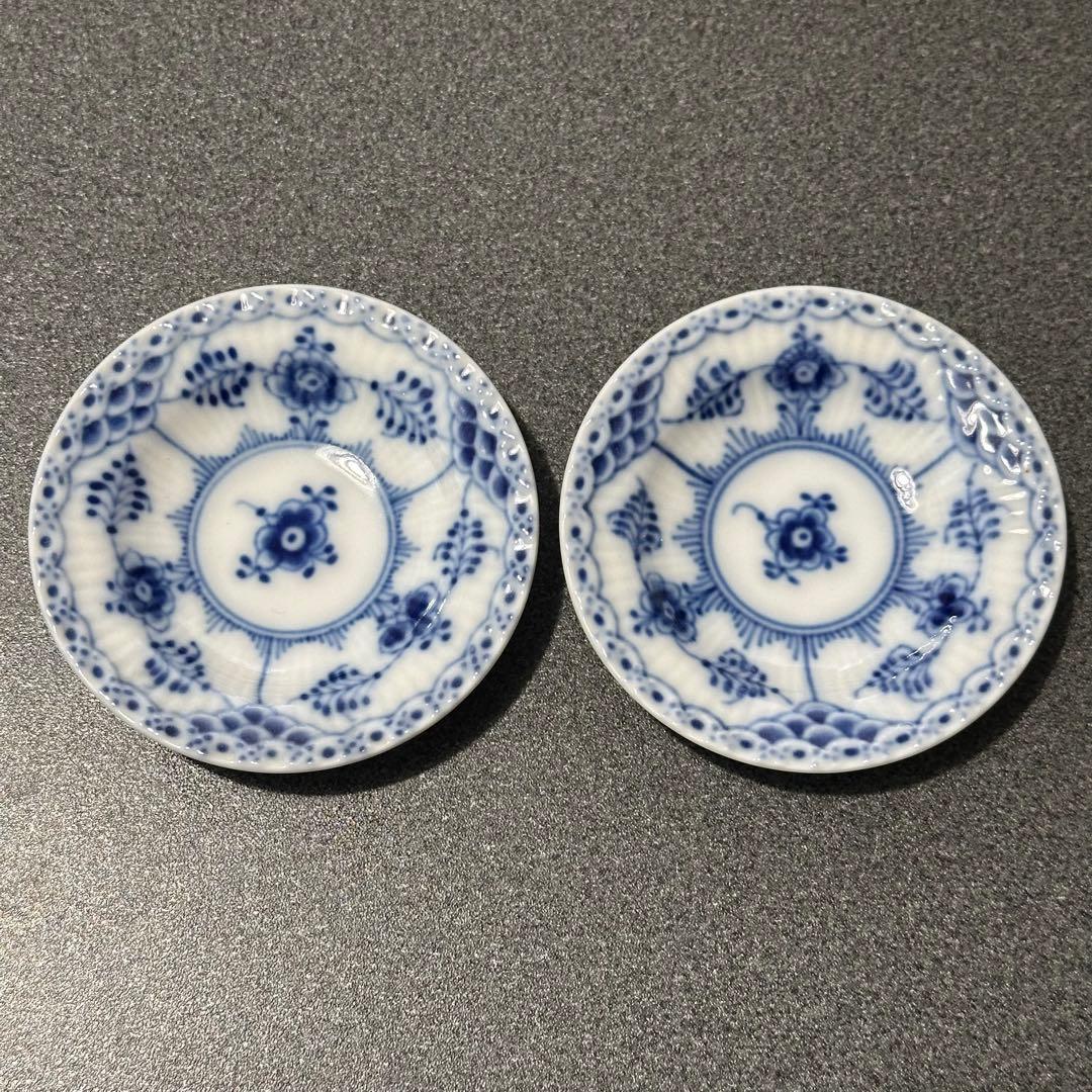 【美品】ロイヤルコペンハーゲン ブルーフルーテッドハーフレース 豆皿2枚セット