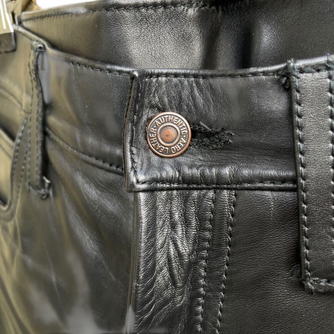エアロレザー 肉厚 ホースハイド 馬革 レザーパンツ size 31ライダース