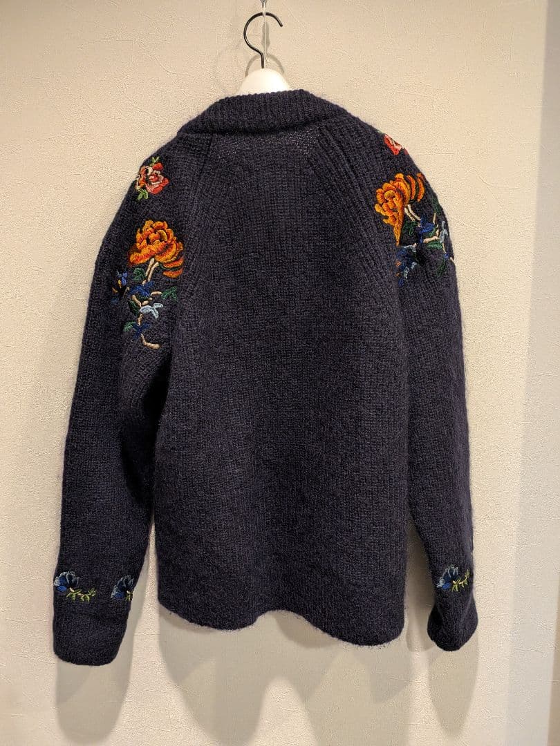 極美品 sacai フラワーエンブロイダリー 刺繍カーディガン 2 サカイ