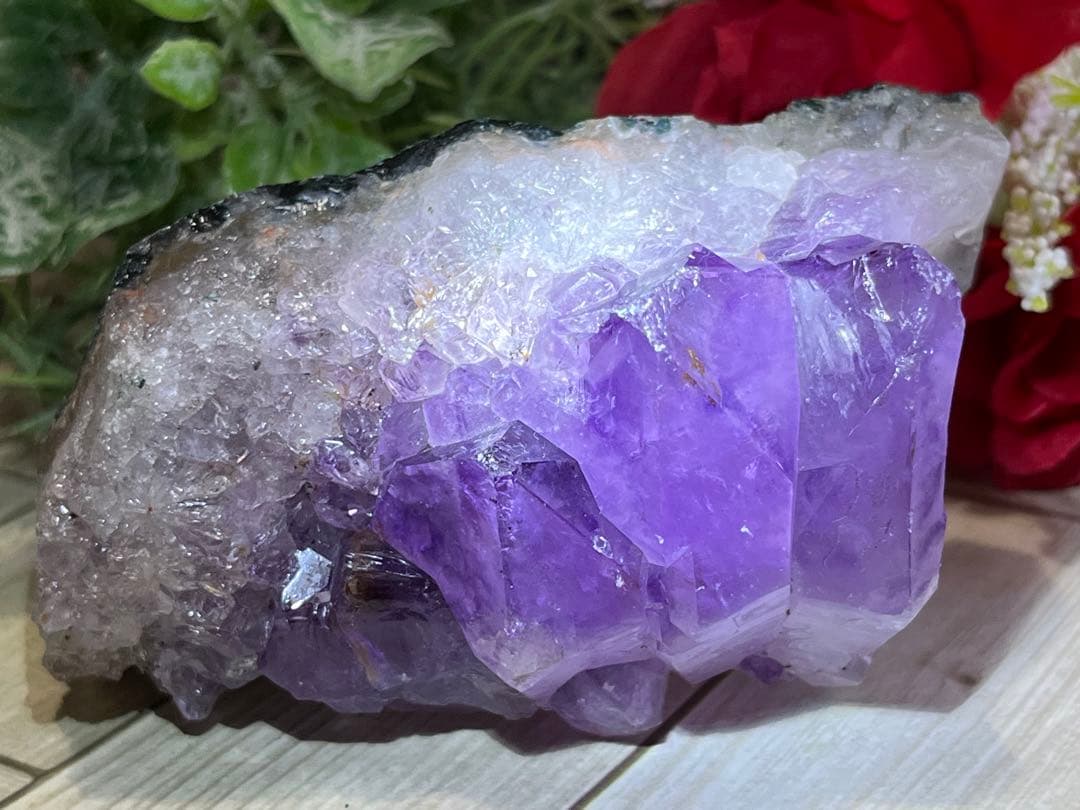 愛の守護石✨　アメジスト　クラスター　原石　ラフストーン　紫水晶
