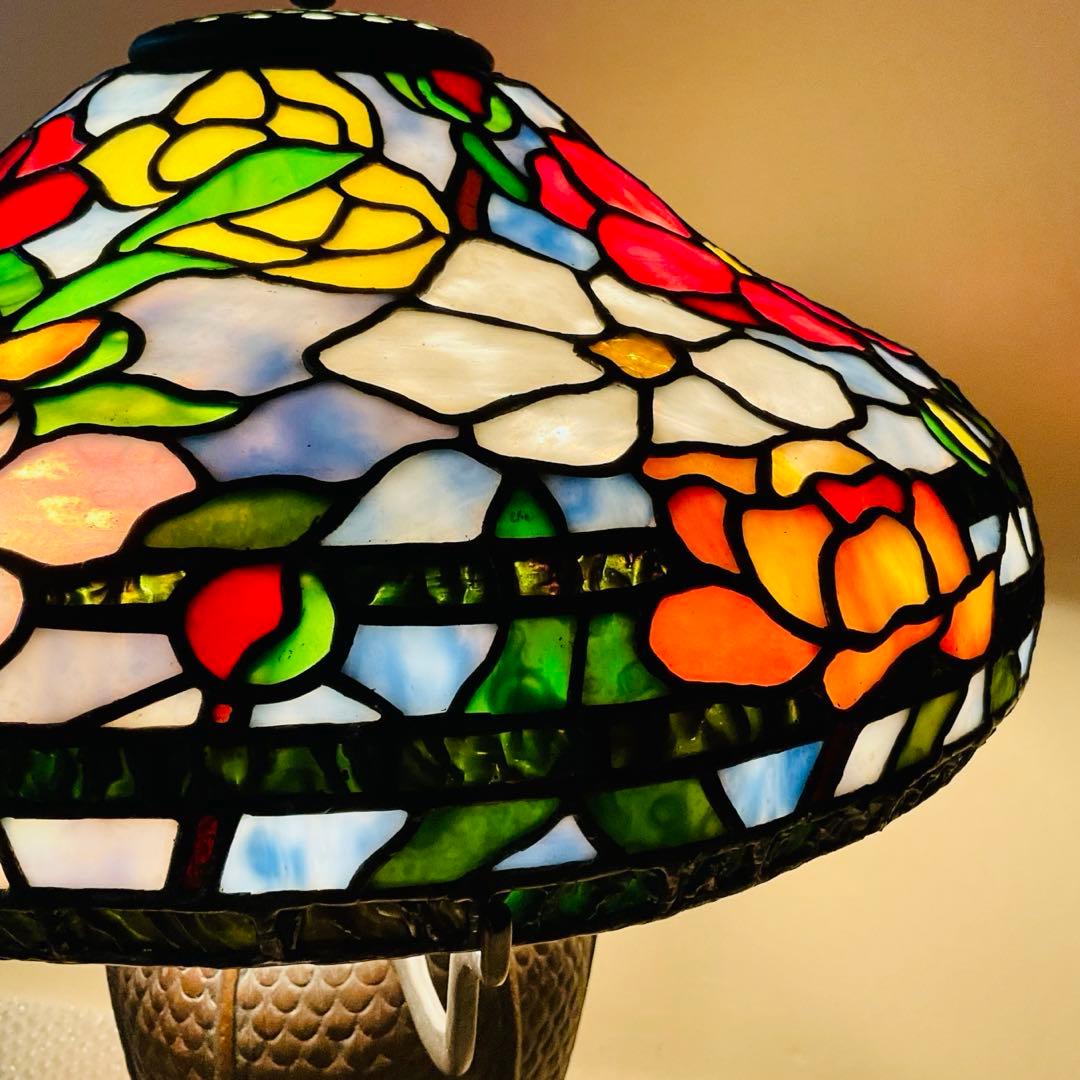 ⭐️がんも様 御専用⭐️【ヴィンテージ】ステンドグラスランプ フラワースカイ