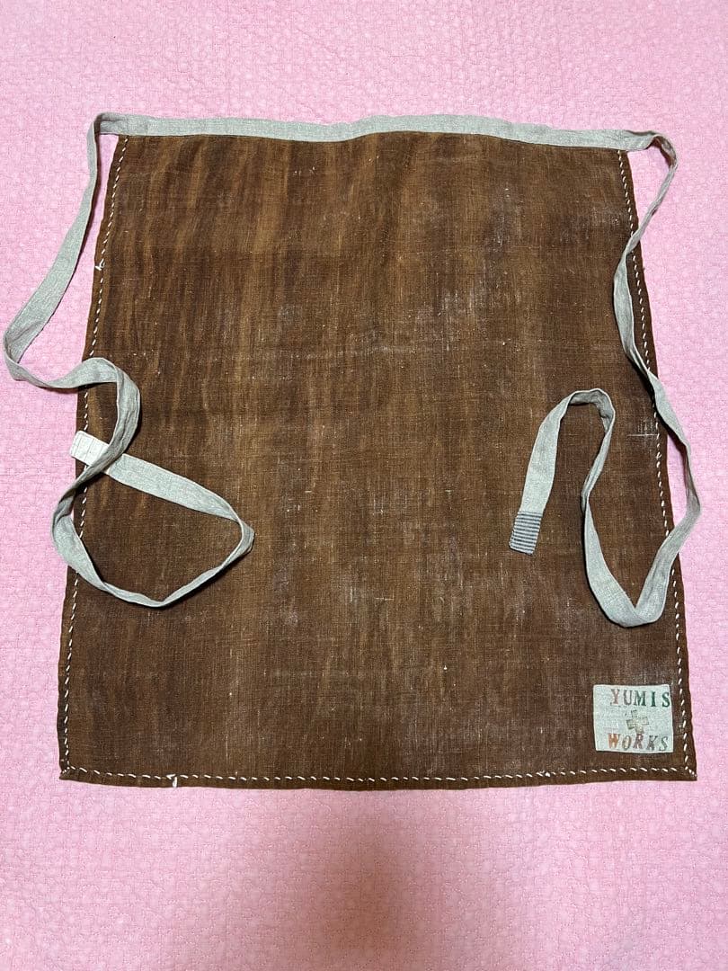 早川ユミ　柿渋染め　ちくちく前掛け　新品未使用