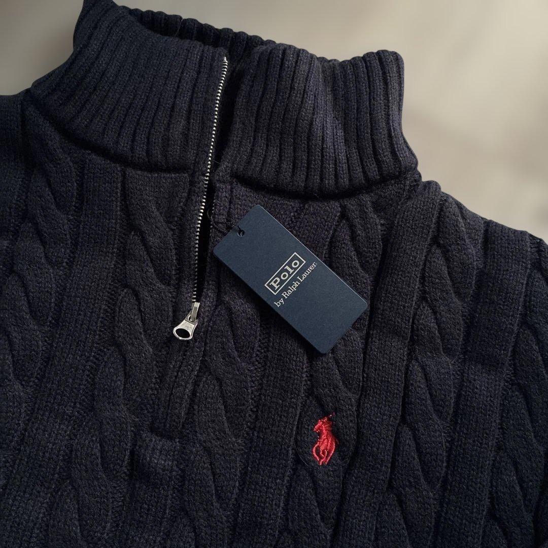 Polo Ralph Lauren ネイビー ハーフジップニットトップ　Mサイズ