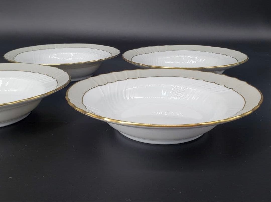 リチャードジノリ ベッキオグレース　20センチ　スーププレート4枚