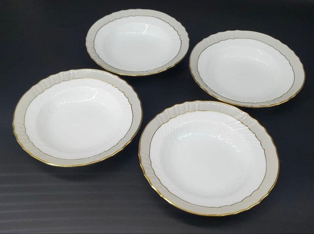 リチャードジノリ ベッキオグレース　20センチ　スーププレート4枚