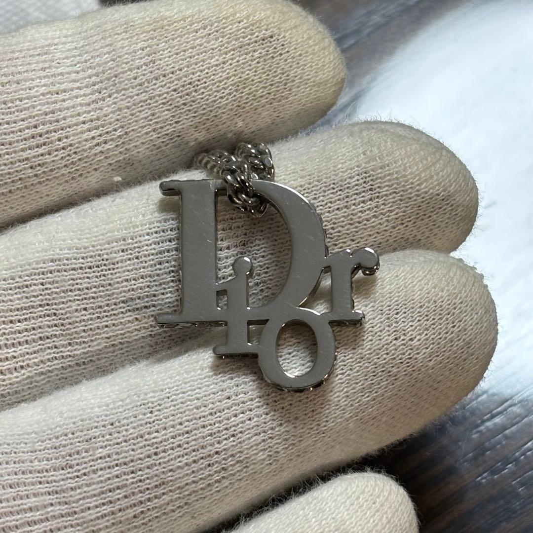 ［美品］ディオール　オブリーク　ペンダントネックレス　クリスタル　喜平