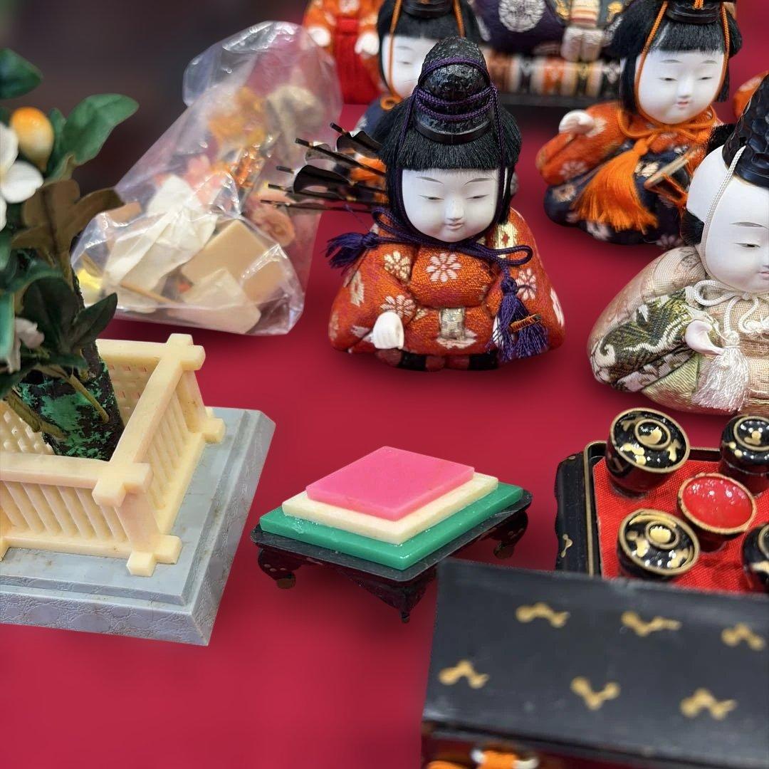 ⚫︎雛人形　14号　15人揃い　木目込人形　小物付き　徳扇