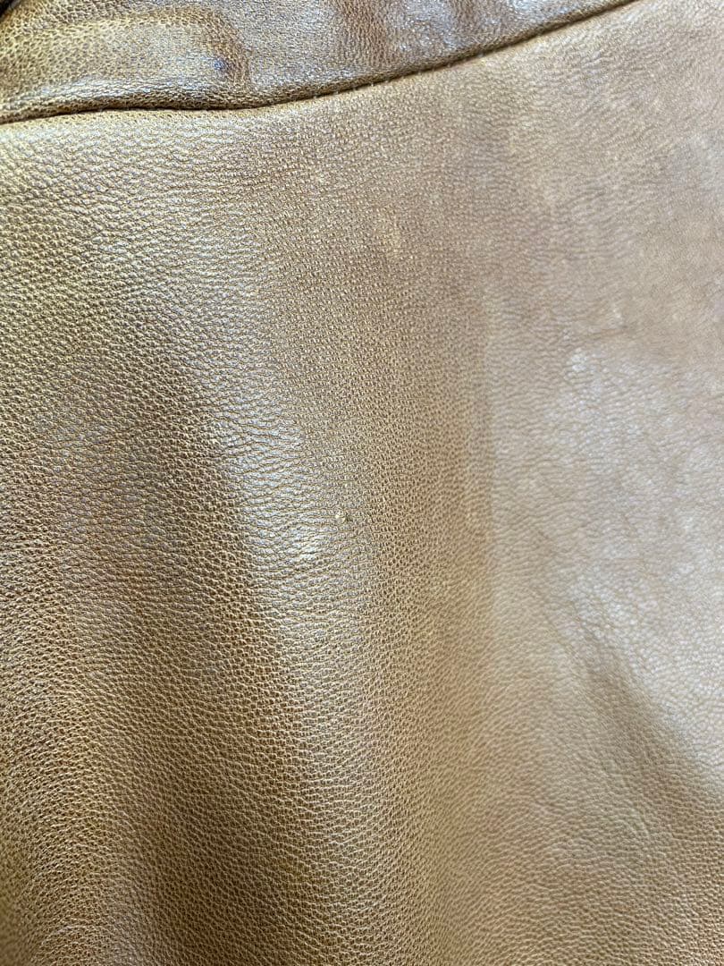 ローブローナックル ライダースジャケット ワッペン 山羊革 ブラウン XLサイズ