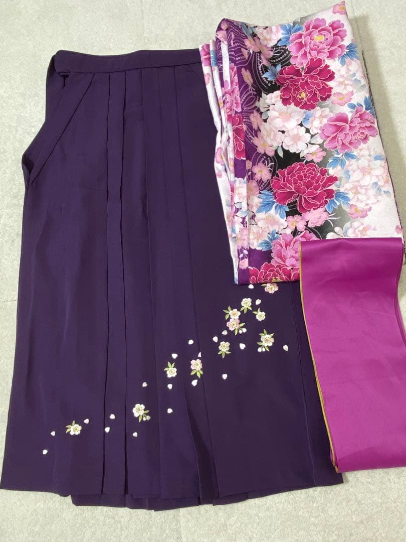 6143. 【極美品】 伴商店 百花繚乱 牡丹 花刺繍 袴 4点セット