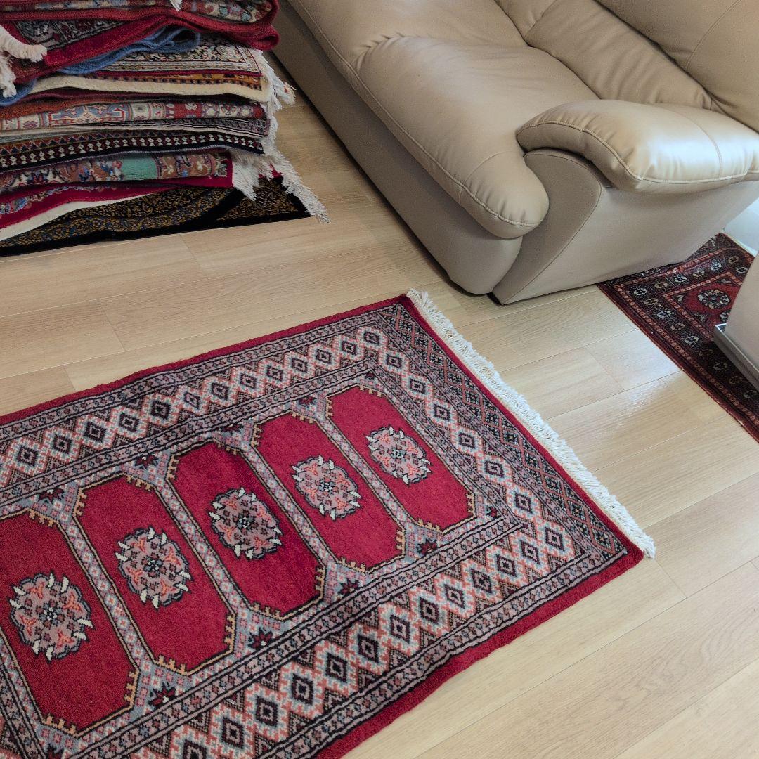 79x127cmパキスタン手織りマット(326)ギャッベ・ペルシャ・じゅうたん