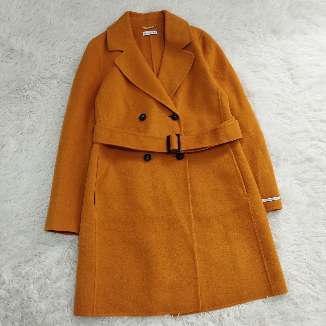 18162✨美品✨マレーラ クチートアマーノ カシミヤ混 リバーコート 42