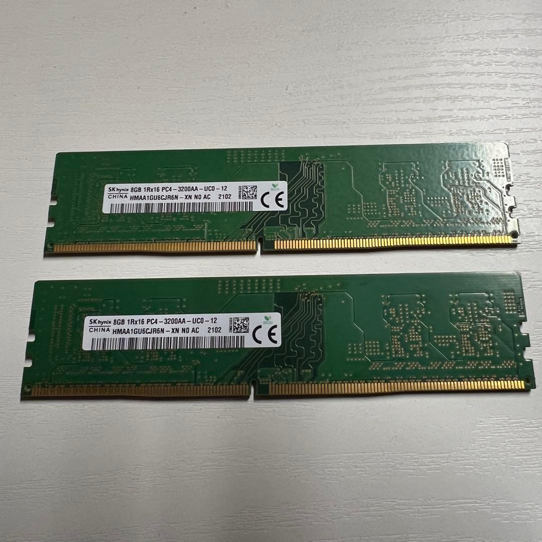 SK hynix 8GB DDR4 3200MHz メモリー×2 動作確認品