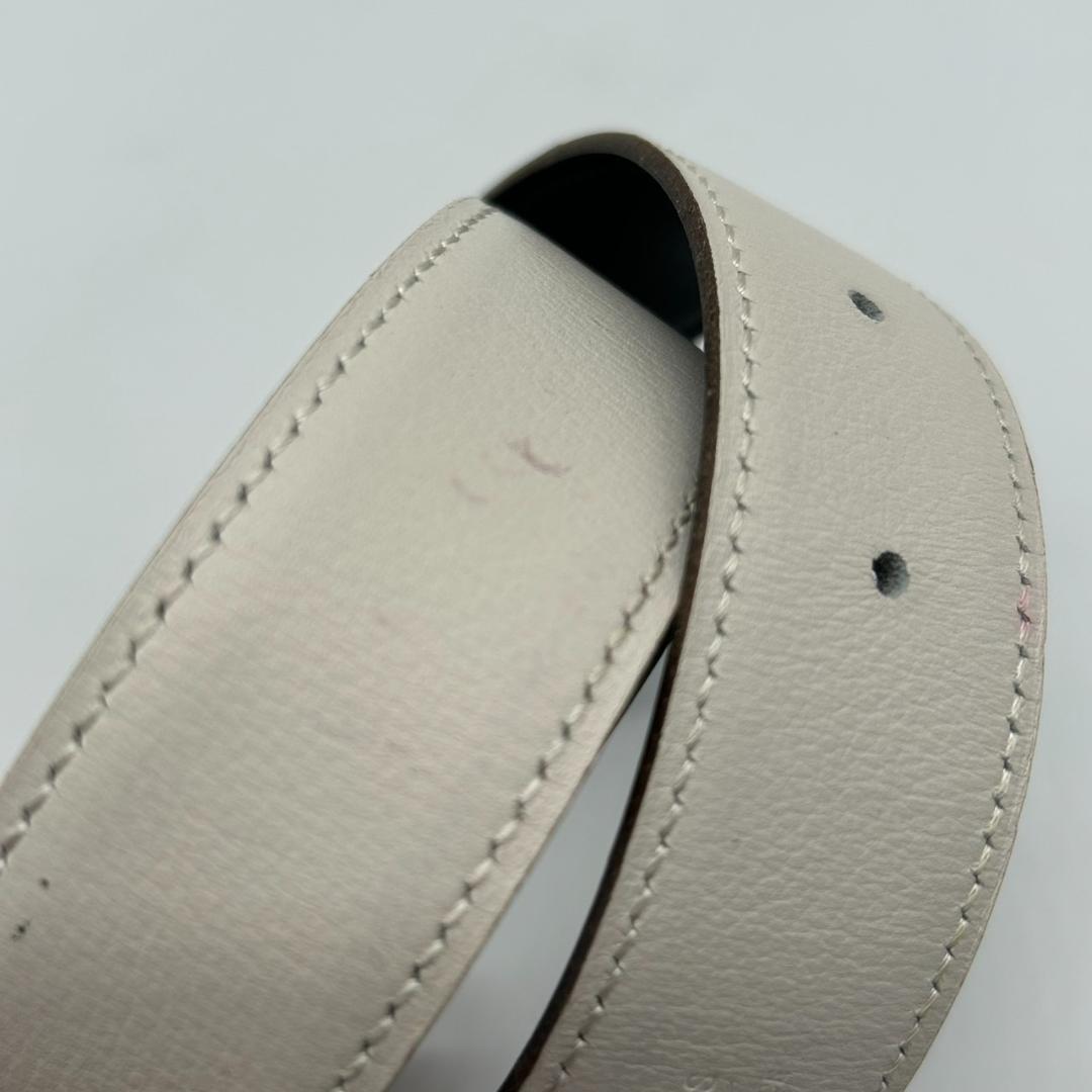 エルメス レザーベルト リバーシブル ホワイト ブラック　260119004