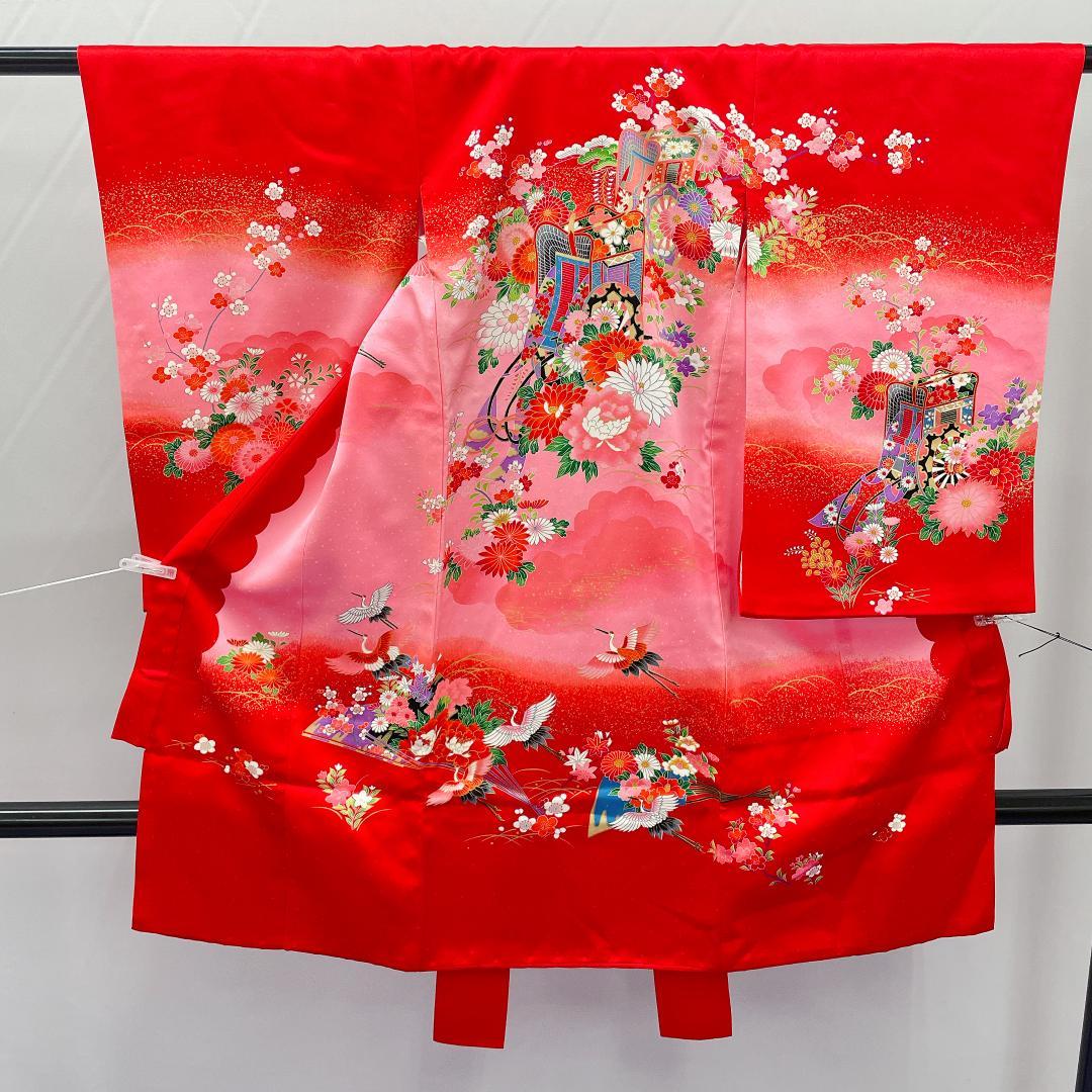 Y★3967★ 子供着物 襦袢付き 一つ身 女の子 七五三 3才