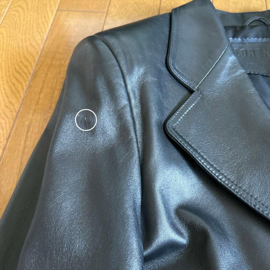 最終値下げ　イタリア製　ブラックレザージャケット ダブル　フィレンツェ　本革