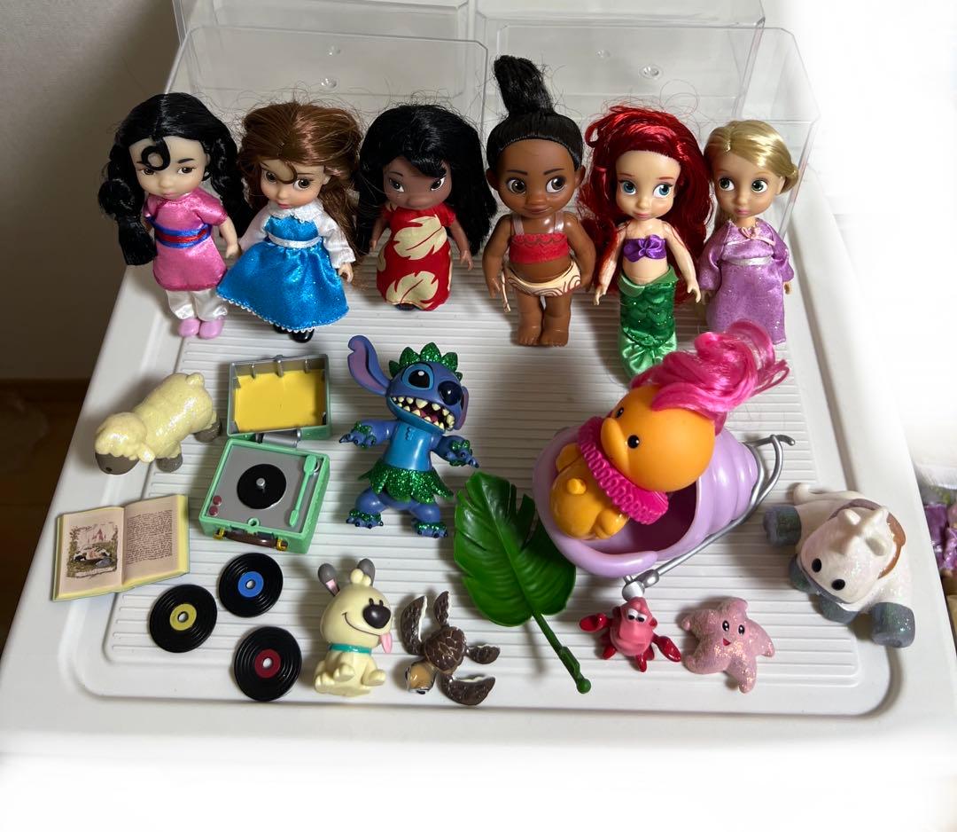 ディズニー、アニメータードール人形、小物（ミニ）モアナ、リロ、ステッチ