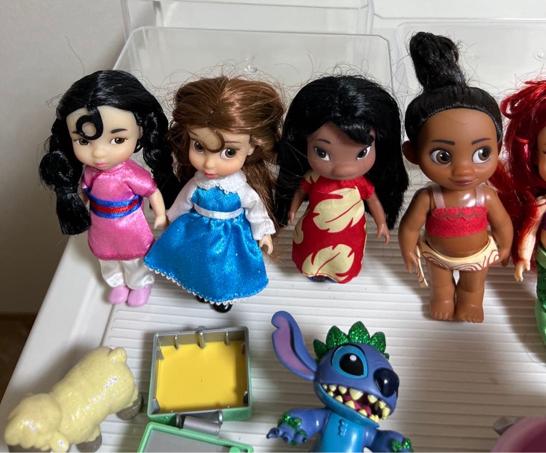 ディズニー、アニメータードール人形、小物（ミニ）モアナ、リロ、ステッチ